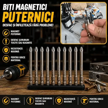 Biți Magnetici ȘurubFix - Desfac șuruburi tocite și ruginite