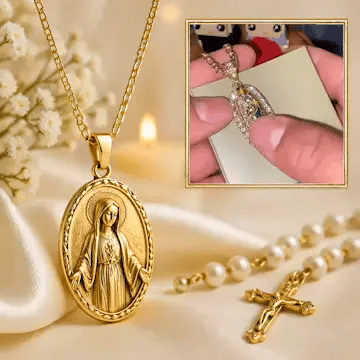 Lănțișor cu Fecioara Maria Liniște în Suflet